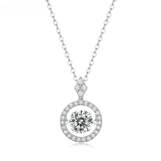 Eternal Charm Necklace – Dancing Moissanite in 925 Sterling Silver