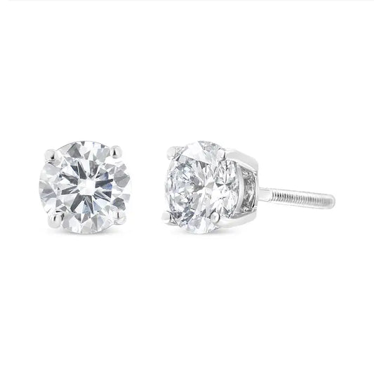 Timeless 14K Gold 2.0ct Round Lab-Grown Diamond Stud Earrings