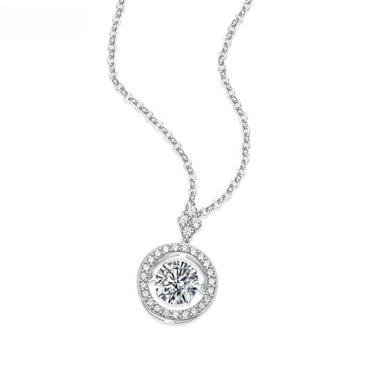 Eternal Charm Necklace – Dancing Moissanite in 925 Sterling Silver
