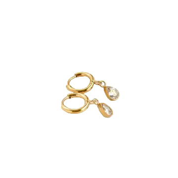 Waterproof Diamond Hoops - Diamond Charm Hoop Earrings