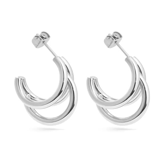 18K Gold PVD Stainless Steel Statement Huggie Hoop Earrings / ERJ0038