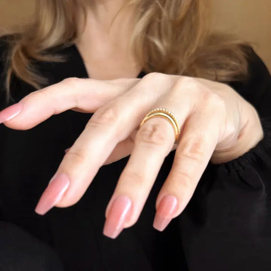 18k Gold Filled Stackable Wave Ring