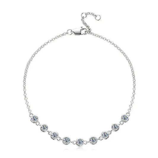Moissanite Stacking Wedding Bracelet in 925 Sterling Silve