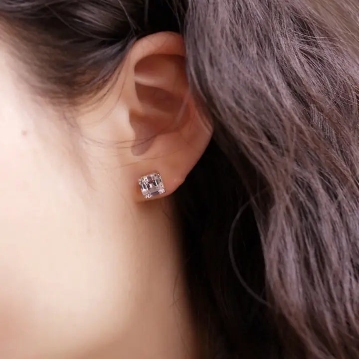 Asscher Cut Moissanite Earrings