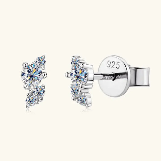 Moissanite Wedding Stud Earrings in 925 Sterling Silver