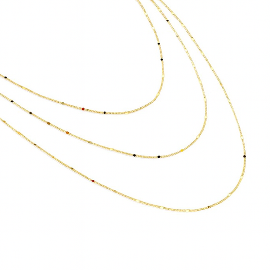 18k Gold Filled 1mm Curb Chain With Pressed Details
