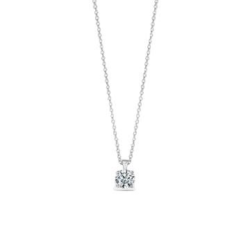 Solitaire Moissanite Pendant Necklace in 925 Sterling Silver