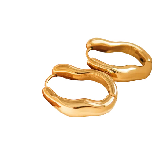 Darcy 18K Gold Non-Tarnish Oval Hoop Earring