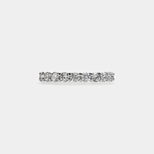 Moissanite Eternity Wedding Band Ring in 925 Sterling Silver