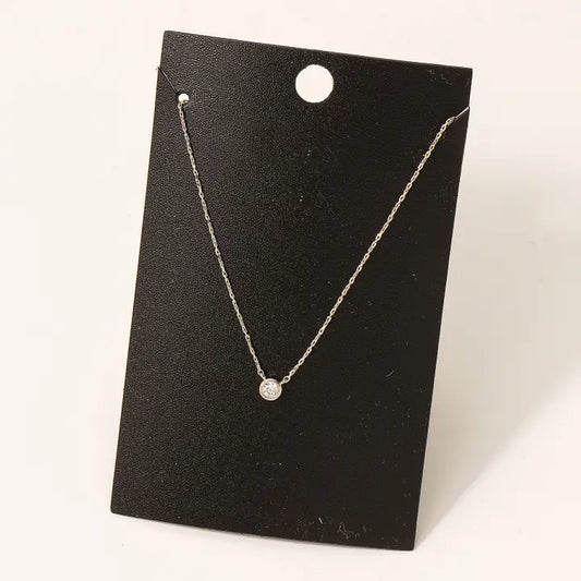 Gold Dipped Dainty Chain Stud Charm Necklace