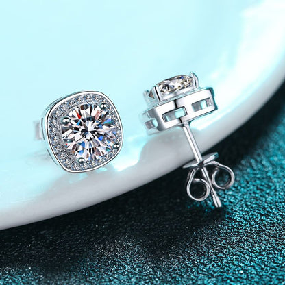 Four-Prong Moissanite Stud Earrings