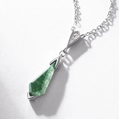 Nature Moss Agate Pendant Necklace
