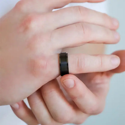 Black Enamel Stainless Steel Spinner Center Ring