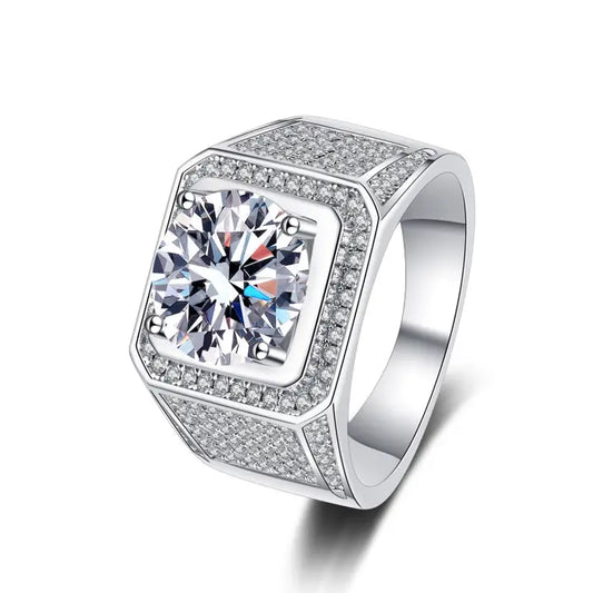 Pave Moissanite Men's Wedding Ring