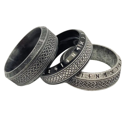 Men's Retro Viking Rune Celtic Knot Titanium Steel Ring