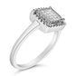 Aurora Promise Ring – Sterling Silver with Princess Cut Diamonds