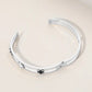 Stainless Steel Quatrefoil Split Hinged Bangle Bracelet