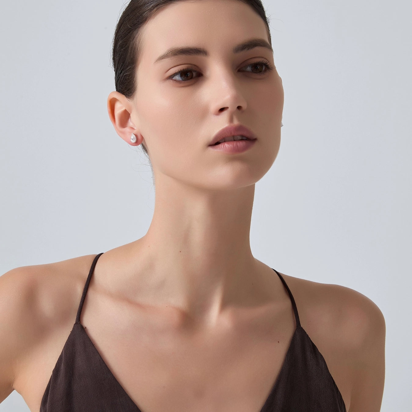 Pear Cut Moissanite Stud Earrings