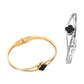 Stainless Steel Quatrefoil Pointed Hinged Bangle Bracelet