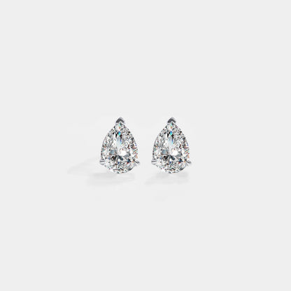 Pear Cut Moissanite Stud Earrings