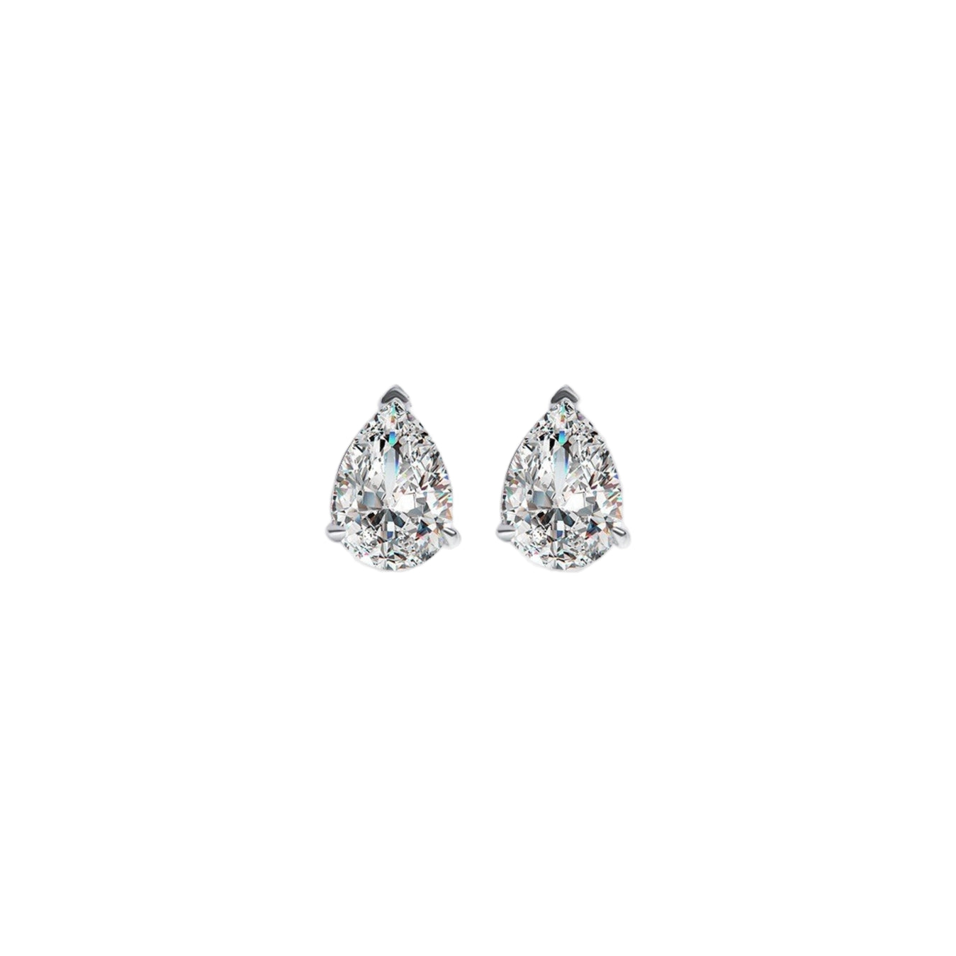 Pear Cut Moissanite Stud Earrings