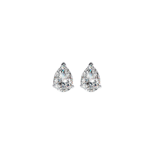 Pear Cut Moissanite Stud Earrings
