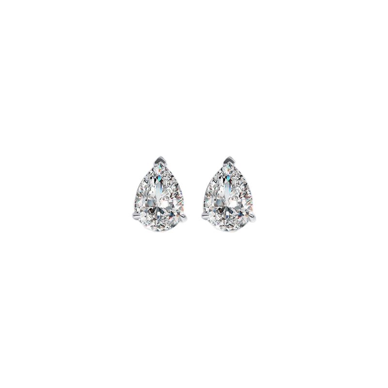 Pear Cut Moissanite Stud Earrings