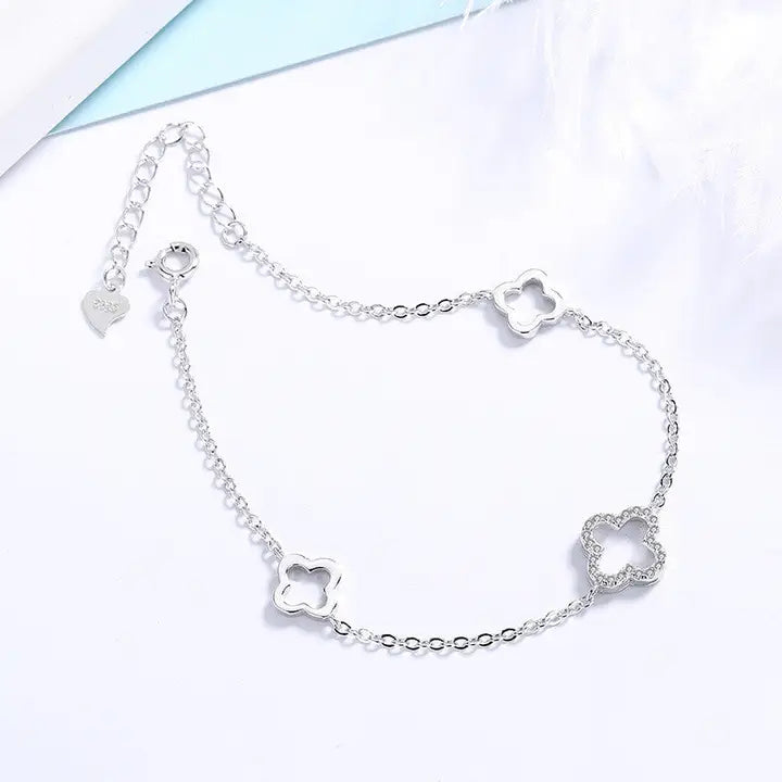 Triple Four Leaf Clover Bracelet