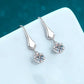 Snowflake Moissanite Drop Earrings in 925 Sterling Silver
