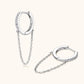 Moissanite Chain Drop Hoop Earrings in 925 Sterling Silver
