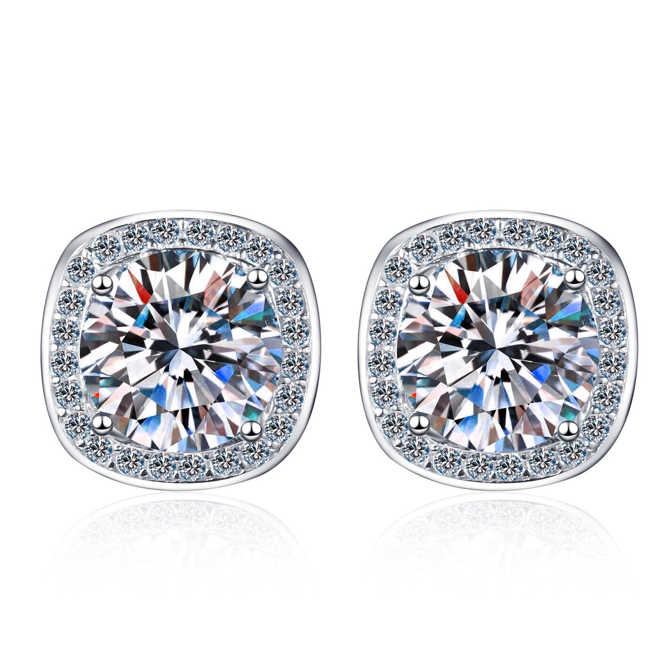 Four-Prong Moissanite Stud Earrings