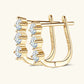 Three Stone Moissanite Hoop Earrings in 925 Sterling Silver
