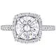 Sterling Silver 1.2CT 7.0MM Moissanite Halo Engagement Ring