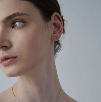 Lumière Four-Prong Moissanite Studs