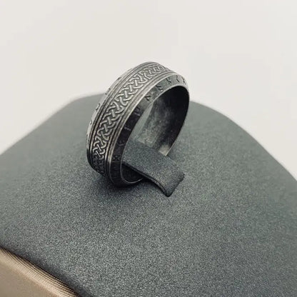 Men's Retro Viking Rune Celtic Knot Titanium Steel Ring