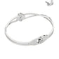 Stainless Steel Quatrefoil Pointed Hinged Bangle Bracelet