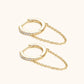 Moissanite Chain Drop Hoop Earrings in 925 Sterling Silver
