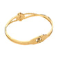 Stainless Steel Quatrefoil Pointed Hinged Bangle Bracelet