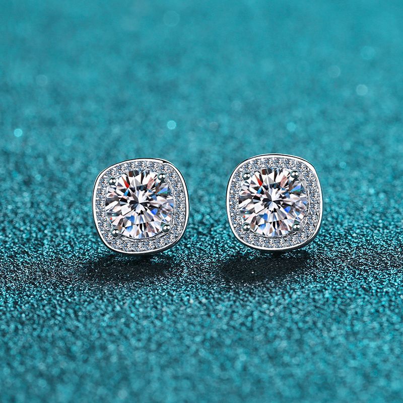 Four-Prong Moissanite Stud Earrings