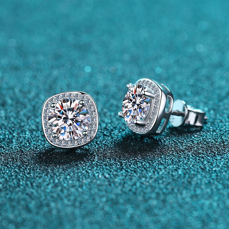 Four-Prong Moissanite Stud Earrings