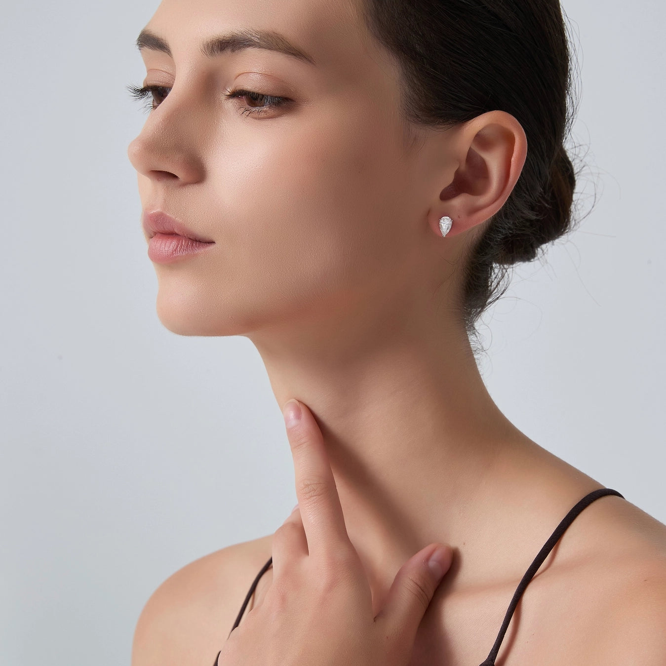 Pear Cut Moissanite Stud Earrings