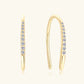 Moissanite U Shape Half Hoop Earrings in 925 Sterling Silver