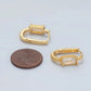 24K Gold Filled Baguette Oblong Huggie Hoop Earrings | T-093