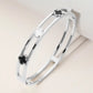 Stainless Steel Quatrefoil Split Hinged Bangle Bracelet